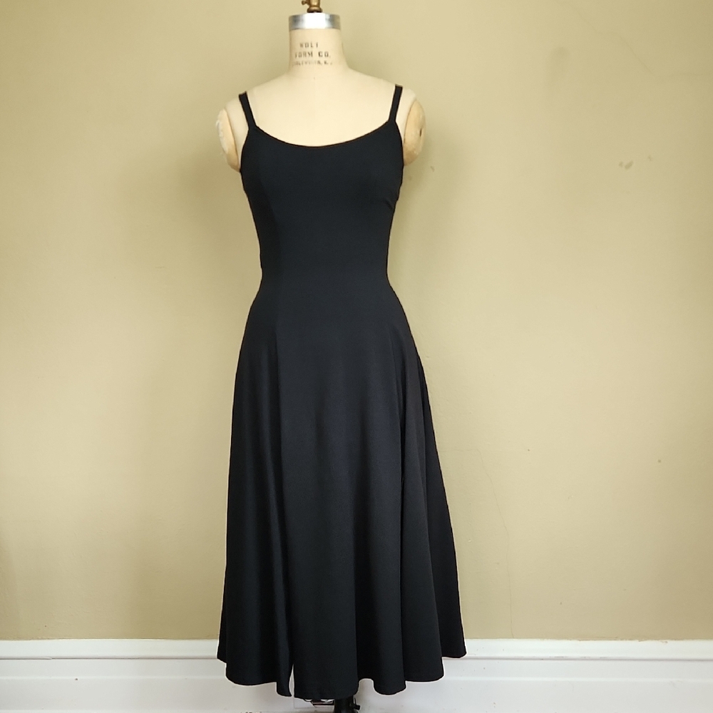 90s Tapemeasure M Knit Black Sleeveless Dress, Perfect In Every Way!